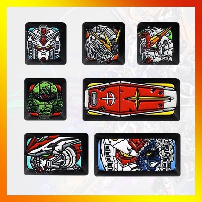 Dropshipping GUNDAM Metal Keycaps ESC / Backspace Zinc Alu Alloy Keycaps for Mechanical Gaming Keyboard Cherry R4 3D